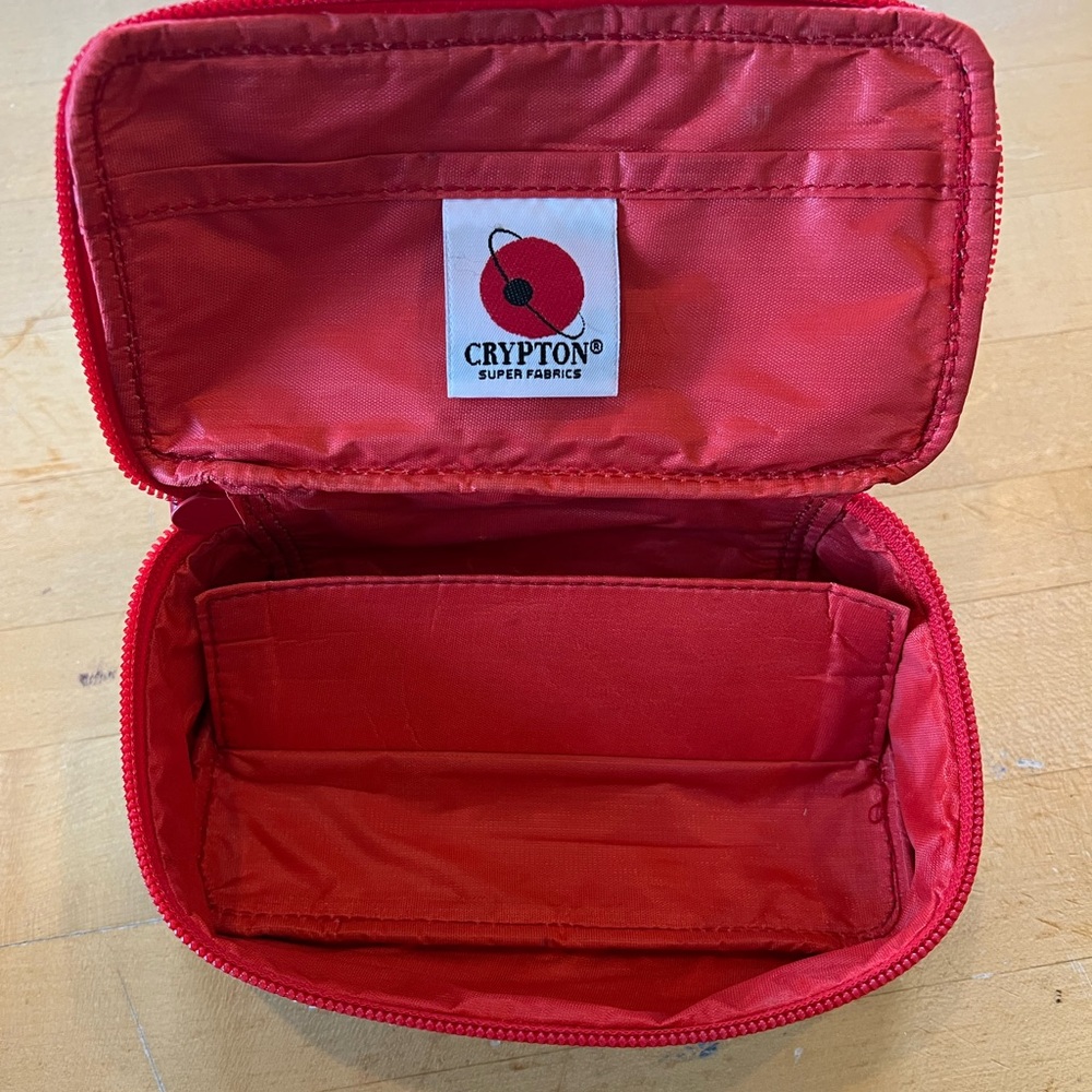 Crypton Red and Gray Fabric Pouch